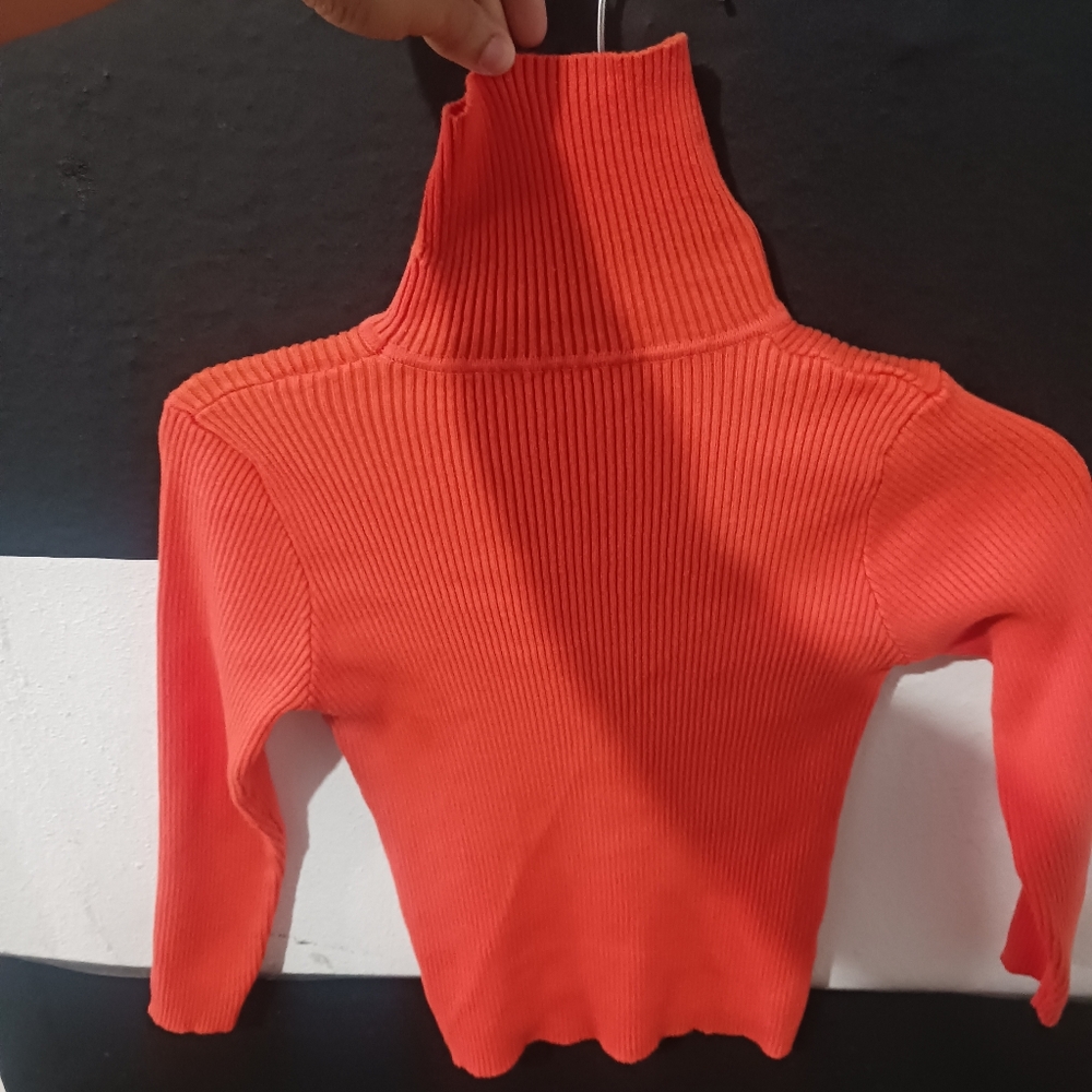 Boy Orange Seamless Long Sleeve Turtleneck Shirt - Picture 3 of 8